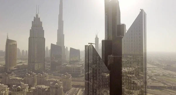 Aerial  view of Dubai Downtown skyscrapers — Stock Photo, Image