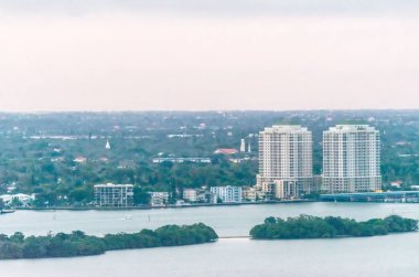 Bulanık Miami Hava manzarası, Florida