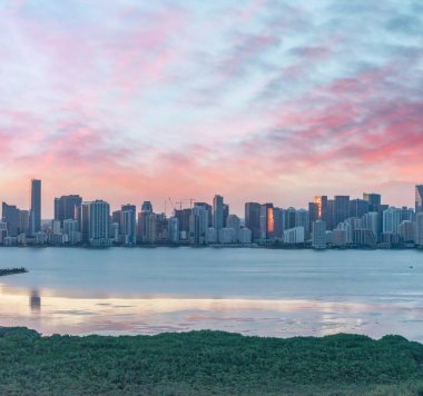 Helikopter - Florida, Usa görüldüğü gibi Miami Beach manzarası
