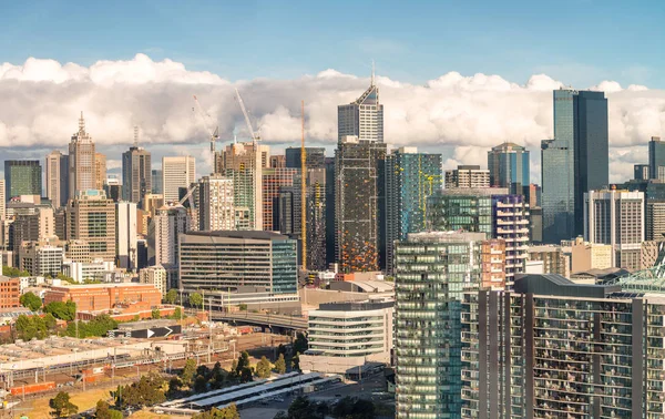 Melbourne vista aerea con grattacieli della città — Foto Stock