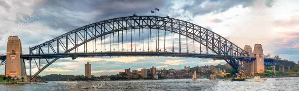 Sydney Harbour Bridge at sunset, New South Wales, Australia