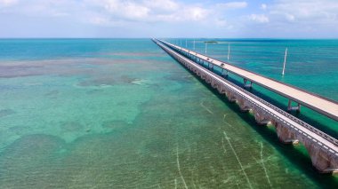 Bridge over Florida Keys, aerial view clipart