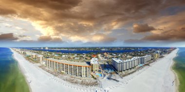 Fort Walton Beach at sunset, aerial view of Florida clipart