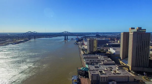 NEW ORLEANS, LA - FEBRUARY 2016: Aerial city view. New Orleans a — Stock Photo, Image