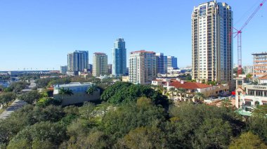St Peterburg, Fl - Şubat 2016: Hava şehir manzaralı. St Petersbur