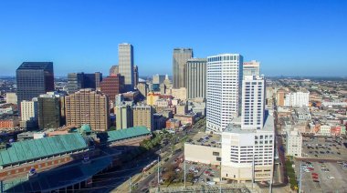 New Orleans, La - Şubat 2016: Hava şehir manzaralı. New Orleans bir