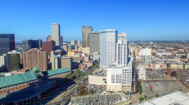 New Orleans, La - Şubat 2016: Hava şehir manzaralı. New Orleans bir