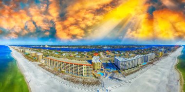 Fort Walton Beach aeial view at sunset clipart