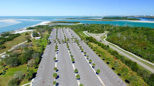 Vista aérea del aparcamiento vacío —  Fotos de Stock