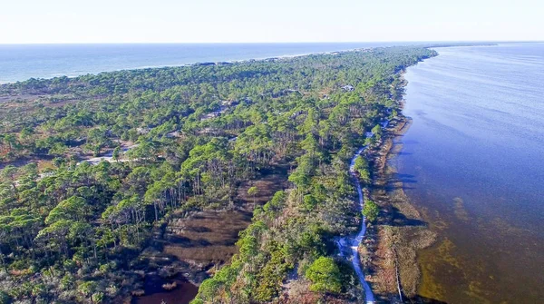 Fort De Soto Park in Florida, luchtfoto — Stockfoto