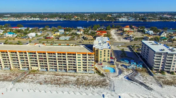 FORT WALTON, FL - FEBRUARY 2016: Aerial view of city and coat. F — Stock Photo, Image