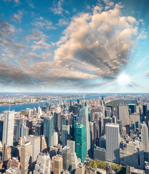 Vista aérea do horizonte de Manhattan — Fotografia de Stock