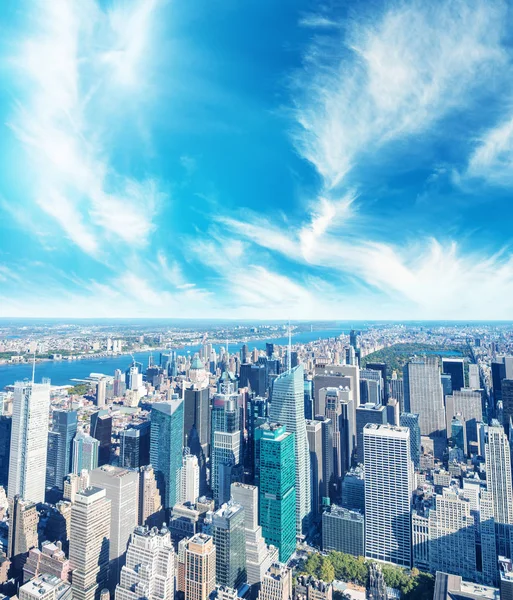 Vista aérea do horizonte de Manhattan — Fotografia de Stock