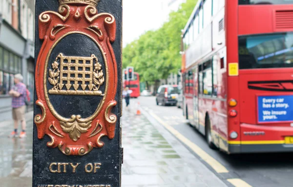 Označení obvodu Westminster v Londýně — Stock fotografie
