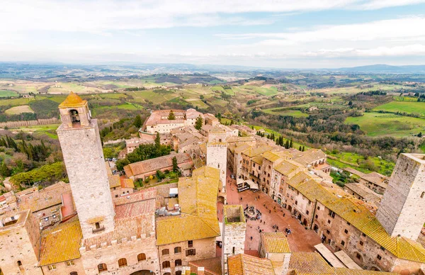 San Gimignano medieval village, Toscana, Itália — Fotografia de Stock