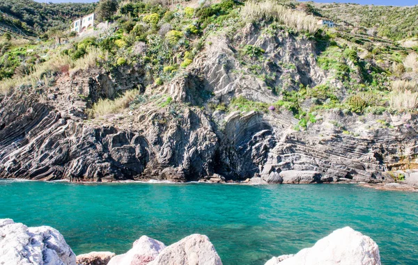 Прекрасный пейзаж и весенние цвета Cinque Terre - Италия — стоковое фото