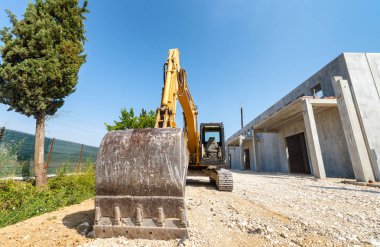 Digger inşaat sitesinde