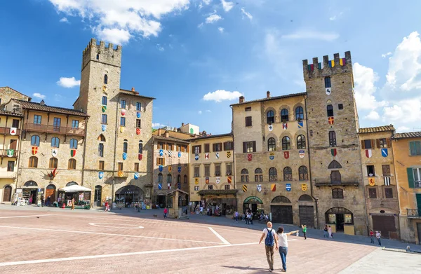 Piazza Grande Square in Arezzo — Stock Photo, Image