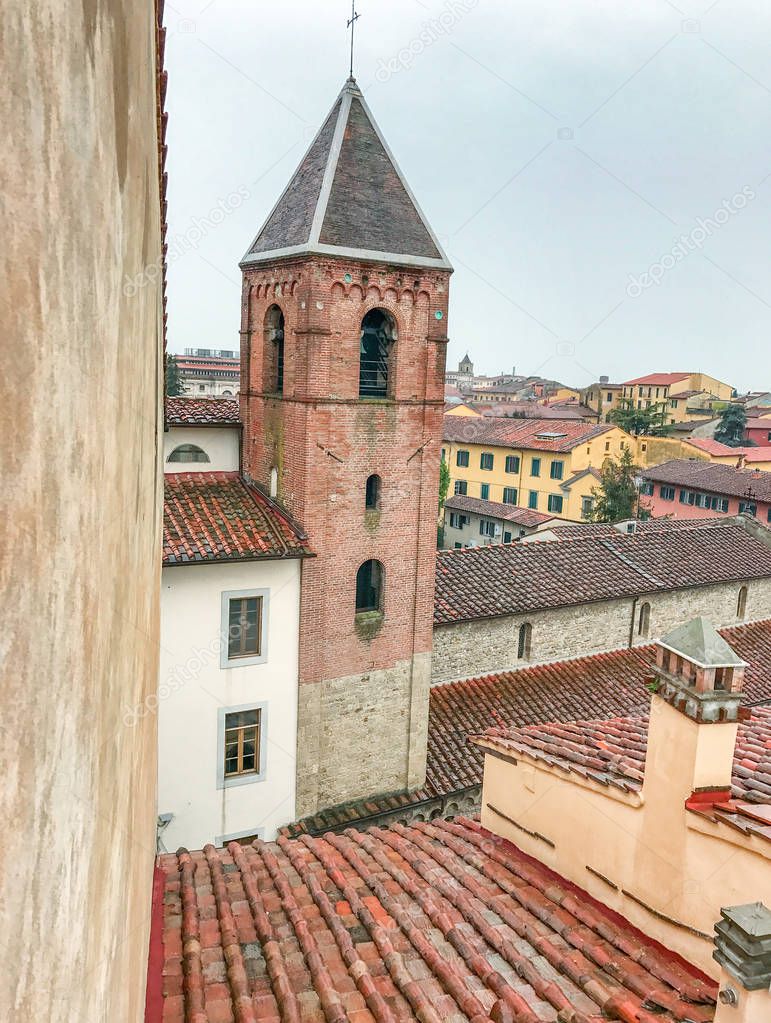 Rooftops of Pisa, medieval buildings in city center