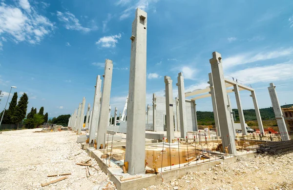 Basis van constructie gebouw in werkende site — Stockfoto