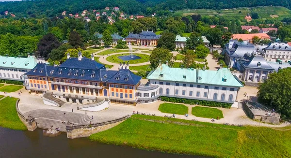Pillnitz Castle, Saksonya havadan görünümü
