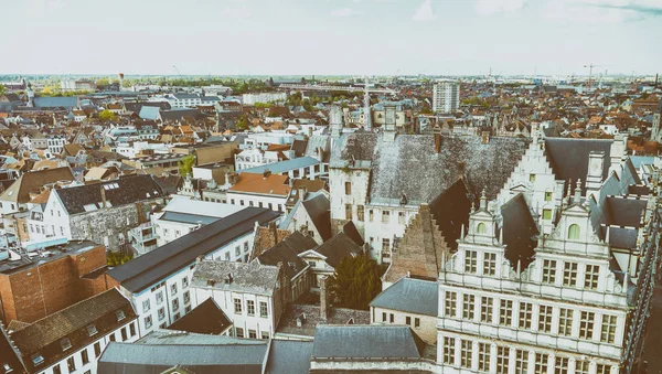 Hermoso paisaje urbano aéreo de Gent, Bélgica —  Fotos de Stock