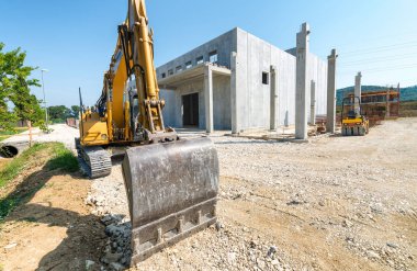 Digger inşaat sitesinde