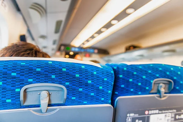 Vista trasera de los asientos de pasajeros del avión — Foto de Stock