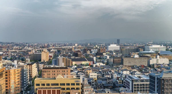 Panorama aéreo de Kyoto ao pôr-do-sol, Japão — Fotografia de Stock