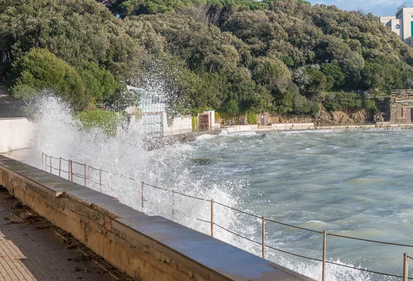 Castiglioncello, Toscana - Veduta costiera durante una tempesta — Foto Stock