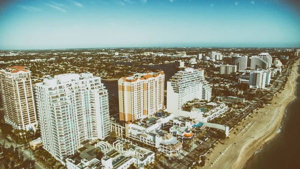 Fort Lauderdale kustlinje, Flygfoto över Florida — Stockfoto