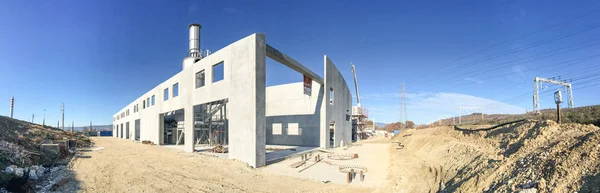 Panoramic view of building site under construction — Stock Photo, Image