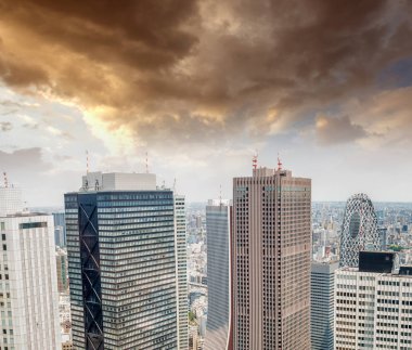 Shinjuku, Tokyo Aerila günbatımı manzarası