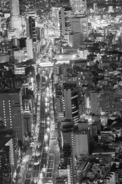 Tokyo - 20 Mayıs 2016: Tokyo gece manzarası Roppongi Hills. T