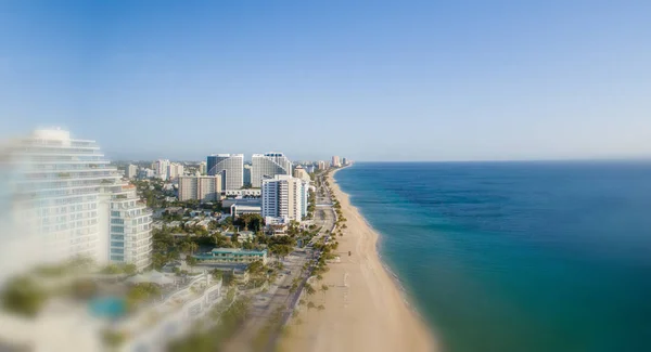 Fort Lauderdale kustlijn, luchtfoto van Florida — Stockfoto