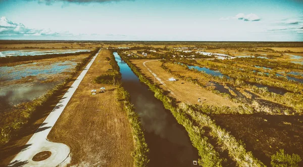 Everglades bataklık, Florida havadan görünümü — Stok fotoğraf