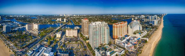 Fort Lauderdale coastline , aerial view of Florida — Stock Photo, Image