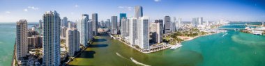 Downtown Miami ve Brickell anahtarı, Florid panoramik havadan görünümü