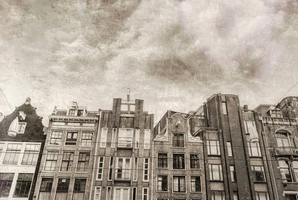 アムステルダムの建物のビンテージ写真 — ストック写真