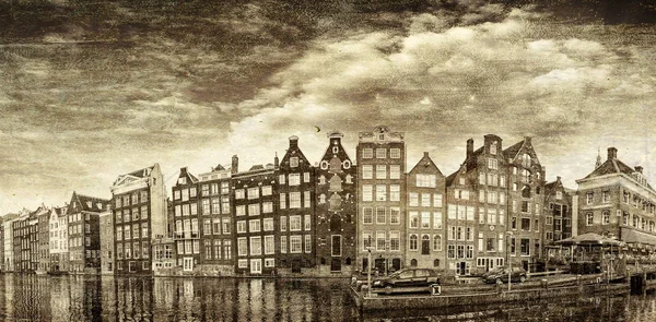 Vintage photo of Amsterdam buildings — Stock Photo, Image