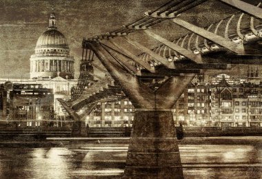 Millennium Köprüsü, Londra vintage görünümü