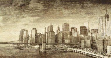 New York City binaların Vintage Fotoğraf