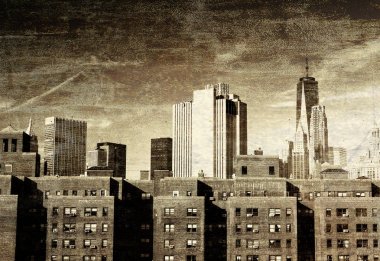 New York City binaların Vintage Fotoğraf