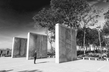 New York City - Eylül 2015: Turist ziyaret Ww2 Memorial l
