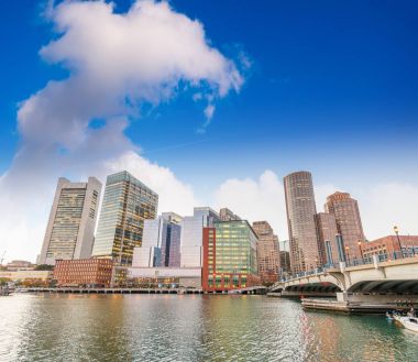 Gün batımında, Massachusetts - ABD Boston manzarası