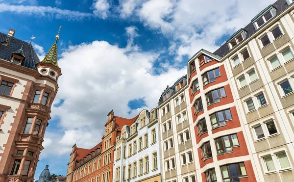 Leipzig ortaçağ sokaklarında güneşli bir günde, Almanya — Stok fotoğraf