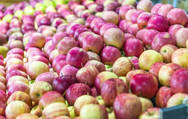 Čerstvá jablka sekce na maloobchodním supermarketu — Stock fotografie