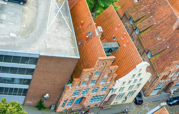 Lubeck, Almanya. Eski ortaçağ binaları — Stok fotoğraf