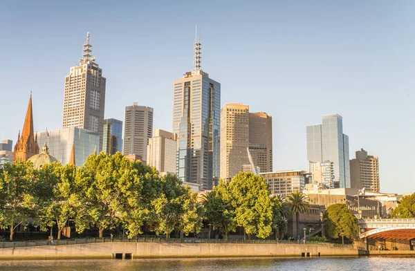 Melbourne Skyline am Yarra River, Australien — Stockfoto