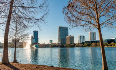 Lake Eola and buildings in Orlando clipart
